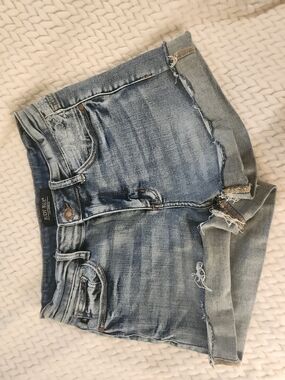 Judy Blue Light Blue Distressed Rolled Hem Denim Shorts